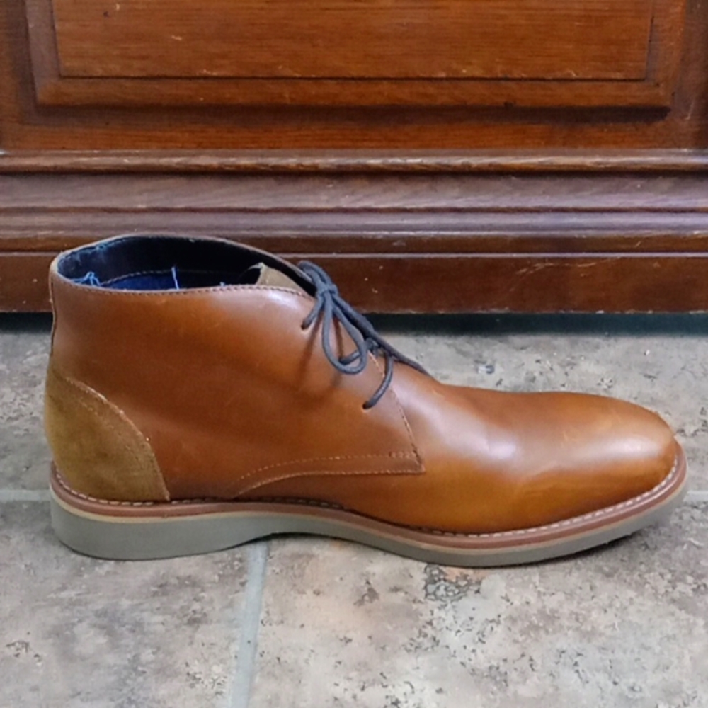 Aldo Men's Brown Leather & Tan Suede Tie Up Ankle Boot Shoes 8 - Picture 5 of 16